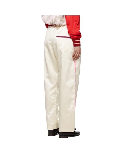 Bode White Off- Redtail Pajama Trousers