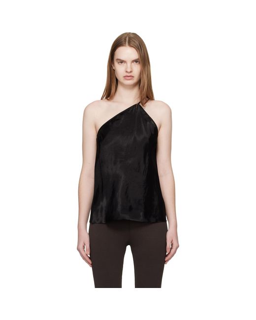 Rick Owens Black Temple One Shoulder Slip Top
