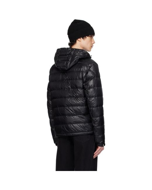 Moncler Black Gliere Hooded Short Down Jacket for men