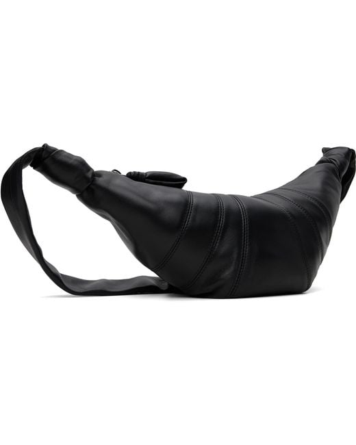Lemaire Black Small Croissant Leather Bag