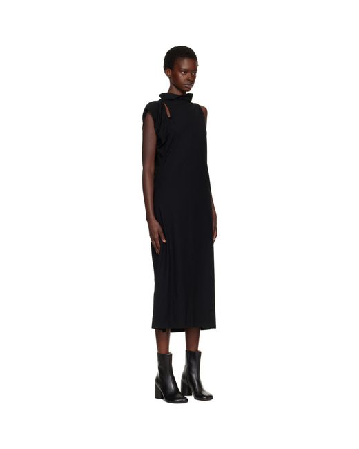 Issey Miyake Black Tubular-T Midi Dress