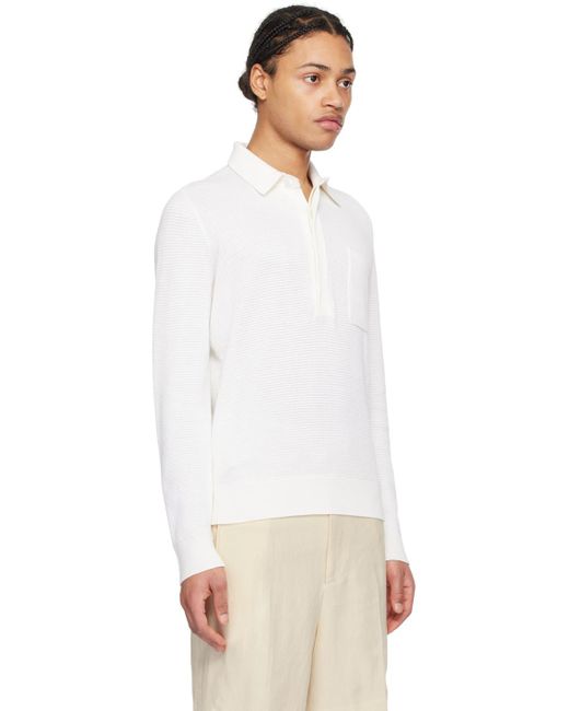 Zegna Multicolor Off-white Spread Collar Polo for men