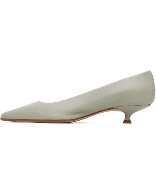 Aeyde Gray Cari Pointed-Toe Heels