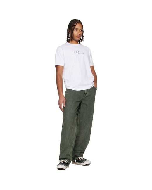 Dime White Cursive T-Shirt for men