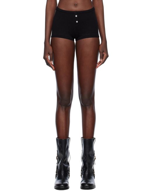 Frankie's Bikinis Black Bella Hadid Edition Bradley Knit Booty Shorts