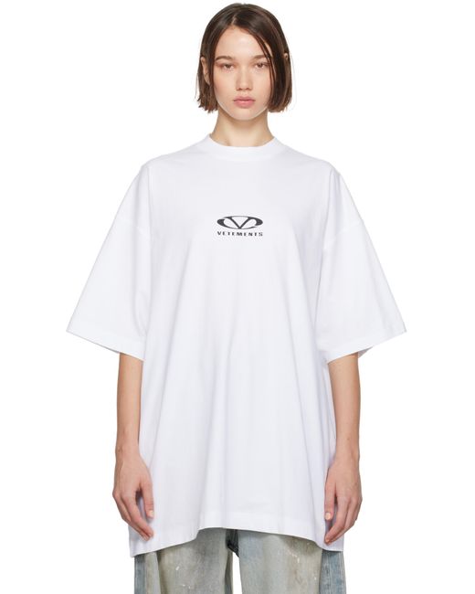 Vetements White Oval Logo Oversized T-Shirt