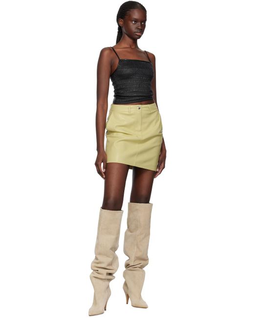 Nanushka Natural Yellow Miray Vegan Leather Miniskirt