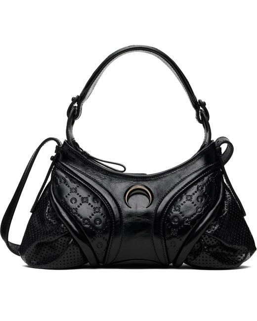 MARINE SERRE Black Moonogram Leather Futura Mini Bag