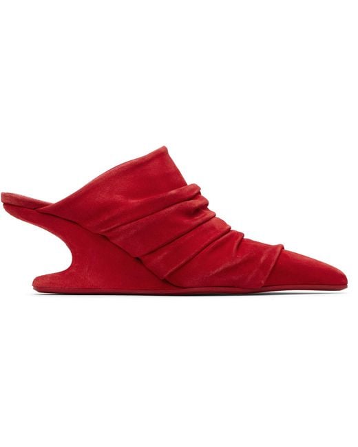 Rick Owens Red Temple Cantilever 6 Sharp Sabot Heels