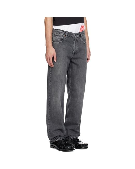 MARINE SERRE Gray Moon Laser Wash Straight Jeans for men