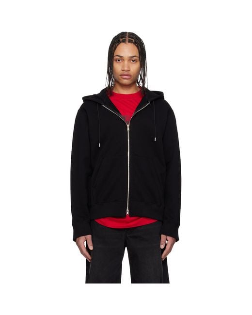 Mastermind Japan Black Og Embroidery-Ish Zip-Up Hoodie for men
