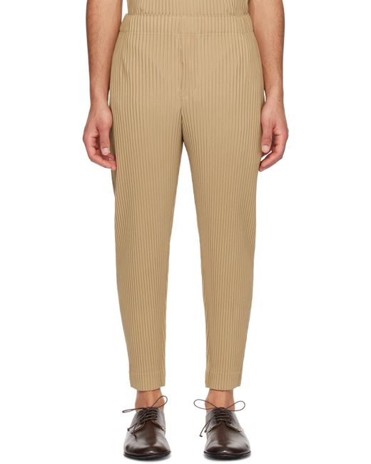 Homme Plissé Issey Miyake Natural Homme Plissé Issey Miyake Beige Monthly Color February Trousers for men