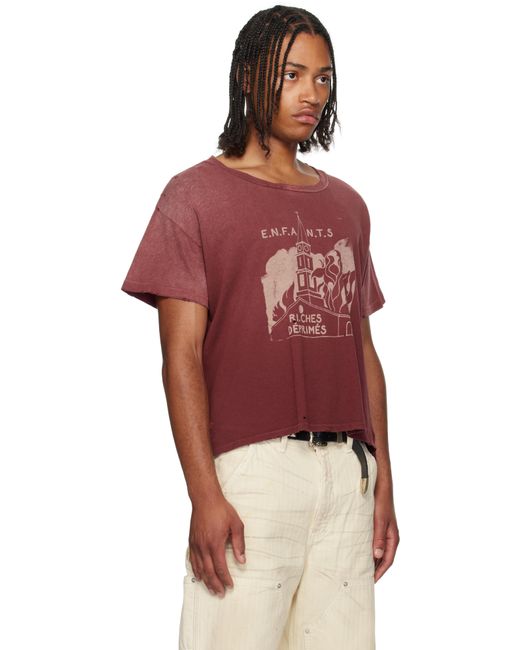 メンズ Enfants Riches Deprimes レッド Burning Church Tシャツ 