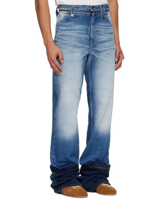 Egonlab Blue Fitted Jeans for men