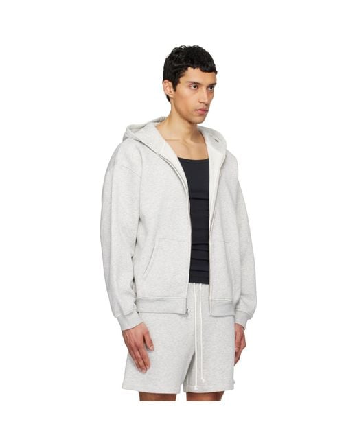 Skims Black Fleece Lounge Relaxed Zip Up Hoodie for men
