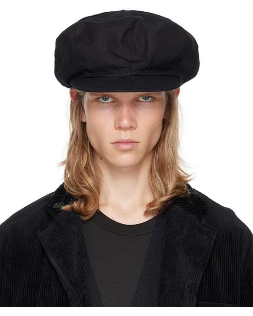 Engineered Garments Brushed Newsboy Cap in Black for Men | Lyst UK