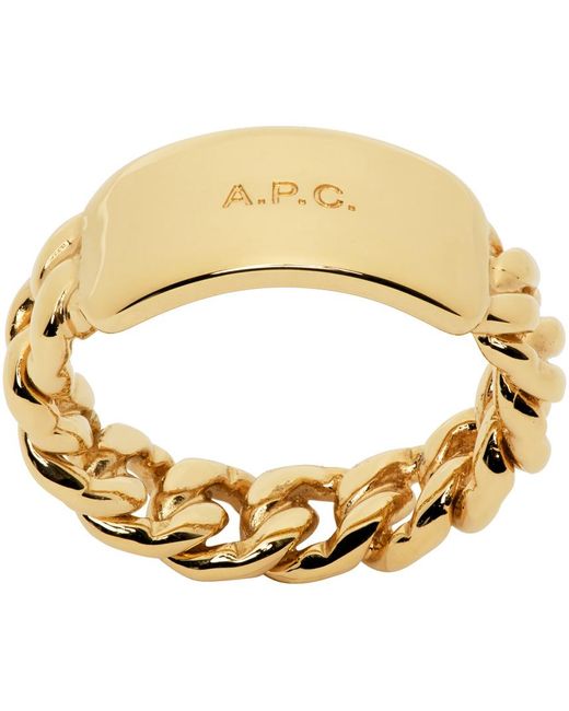 A.P.C. Metallic . Gold Darwin Ring for men