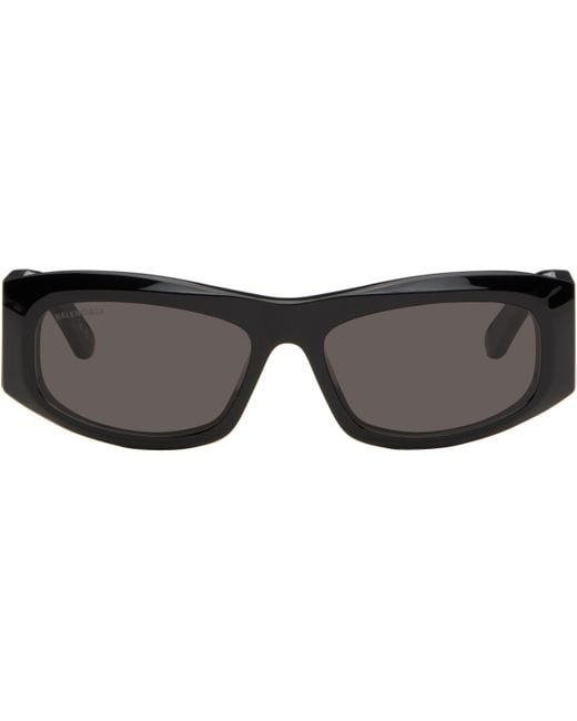 メンズ Balenciaga ブラック Signature Square Af サングラス Black