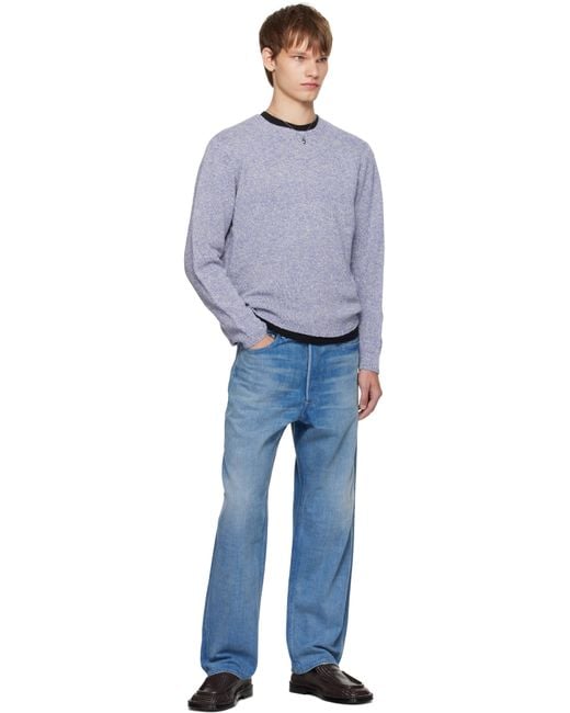 AURALEE Airy Silk Wool Knit Sweater in Gray for Men | Lyst