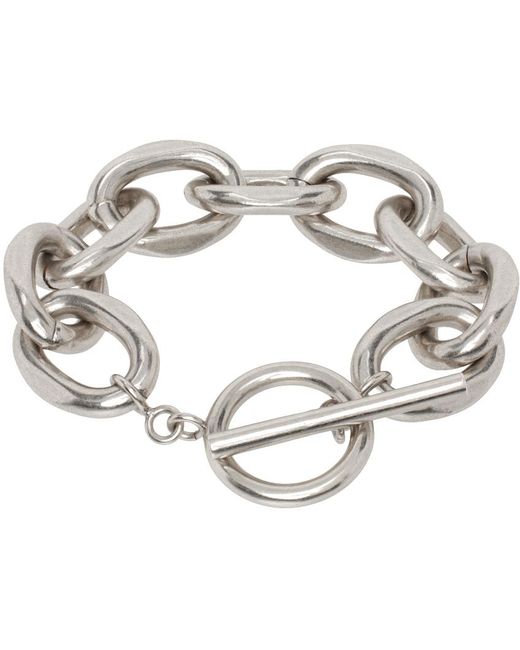 Isabel Marant Metallic Silver Cable Chain Bracelet for men