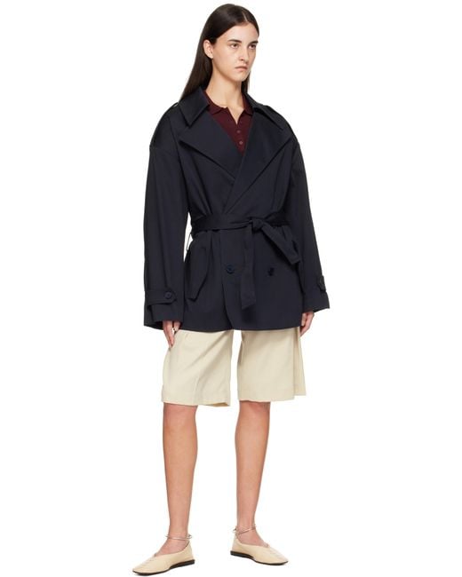 Frankie Shop Black Zurich Oversized Short Trench Coat