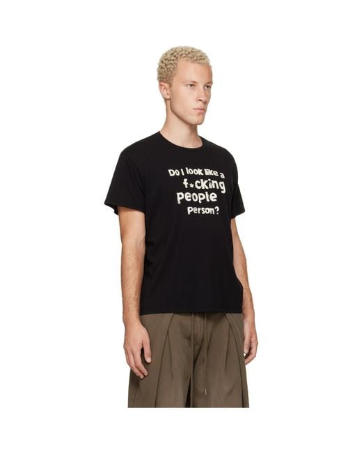R13 Black Print 'People Person' Boy T-Shirt for men