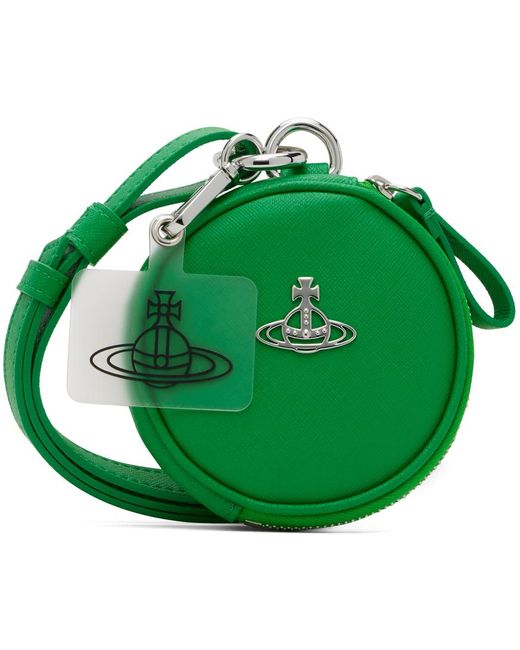 Vivienne Westwood Green Phone Lanyard Faux-leather Pouch for men