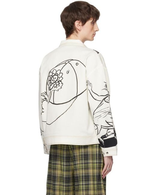 Chopova Lowena Multicolor White Printed Jacket for men
