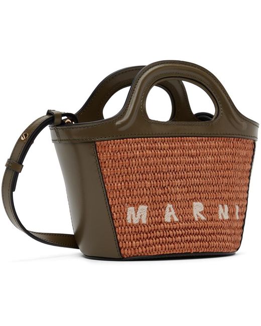 Marni Black Khaki Micro Tropicalia Bucket Bag