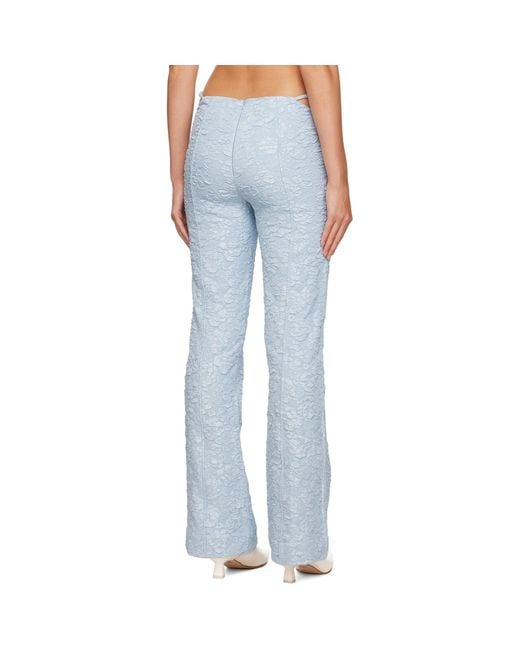 Ganni Blue Jacquard Trousers