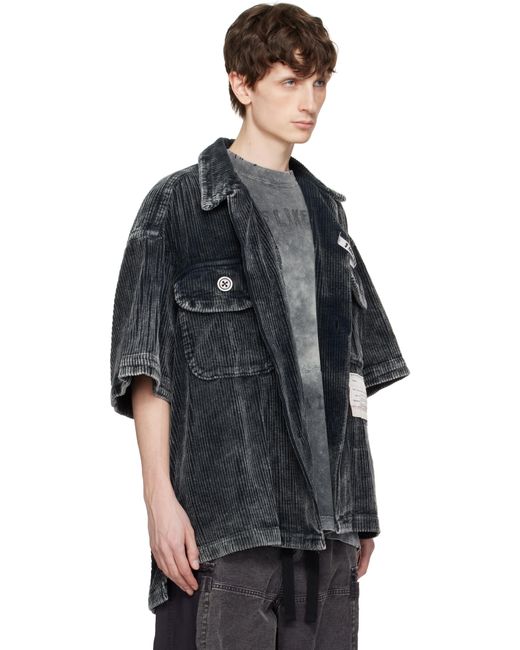 メンズ Maison Mihara Yasuhiro ブラック Amateur Sewn Like コーデュロイ 半袖シャツ Black
