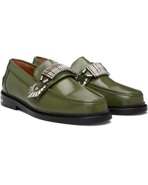 Toga Virilis Black Ssense Exclusive Khaki Polido Loafers for men