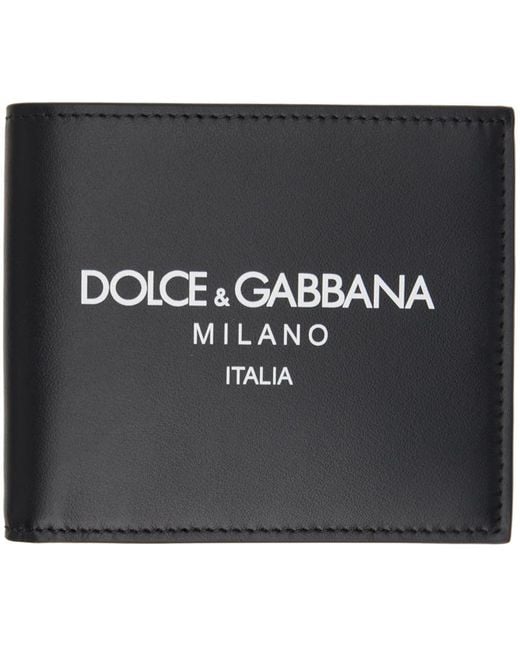 メンズ Dolce & Gabbana カーフスキン ロゴ 財布 Black