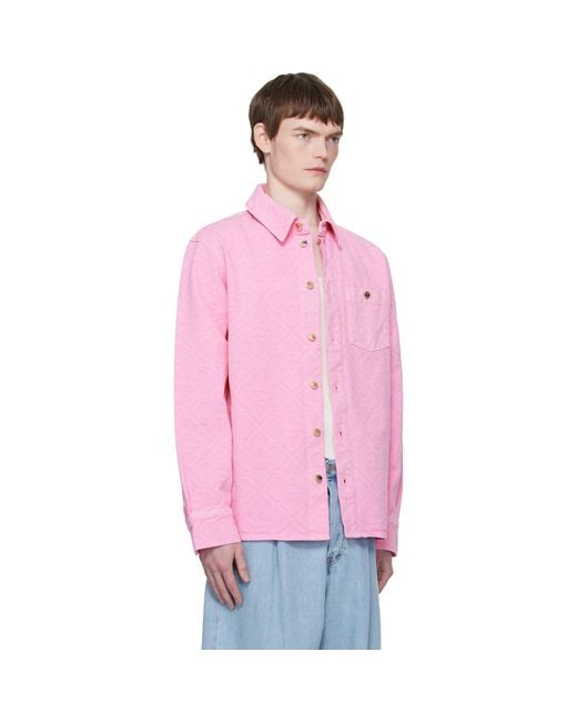 Casablanca Pink Laser Monogram Shirt for men