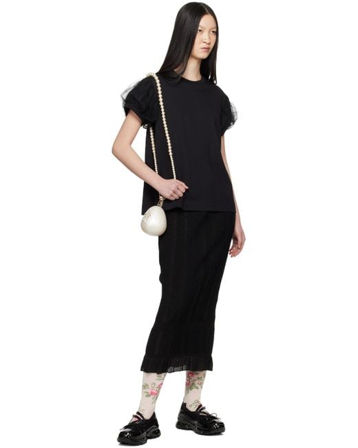 【Simone Rocha】ブラックClassic Criss Cross Tracker シューズ Simone Rocha: Women's Classic Criss Cross Tracker Ballerina