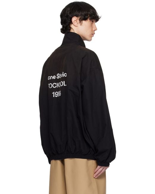 Acne Black Logo Zipper Jacket for men