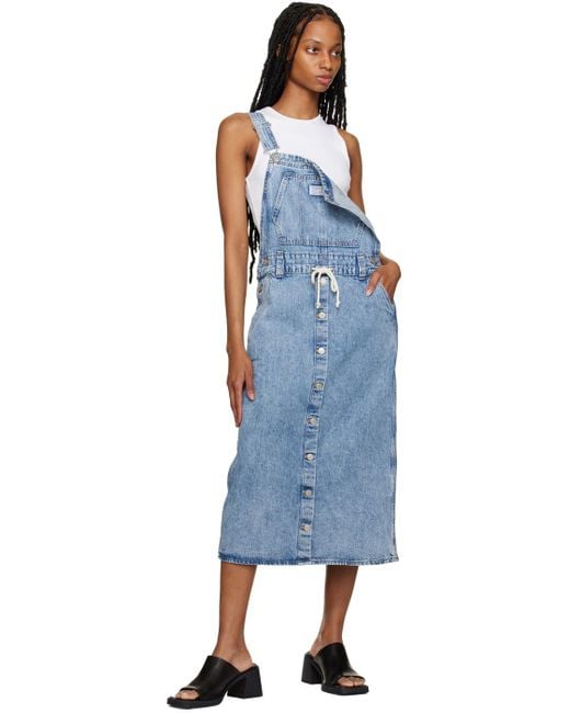 Robe midi lexie e en denim Levi s en coloris Noir Lyst