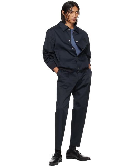 Pantalon bleu marine à plis édition porsche Boss pour homme en coloris Black