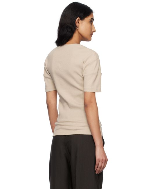 Lemaire ベージュ フィット ヘンリーネック Black