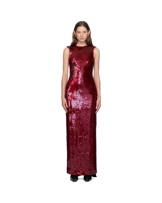 16Arlington Red Burgundy Simm Gown Maxi Dress