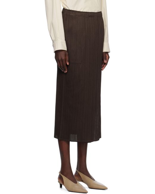 Pleats Please Issey Miyake Black Monthly Colors March Midi Skirt