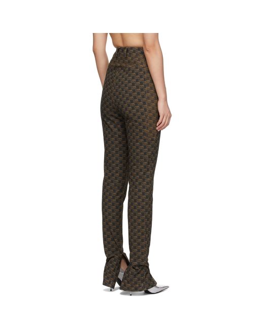 BONBOM Black Monogram Slit Bottom Jeans