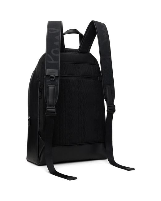 Paul Smith Black Logo Stamp Backpack for men