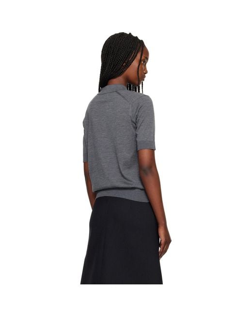 Loulou de Saison Black Migo Fluid Cashmere Polo
