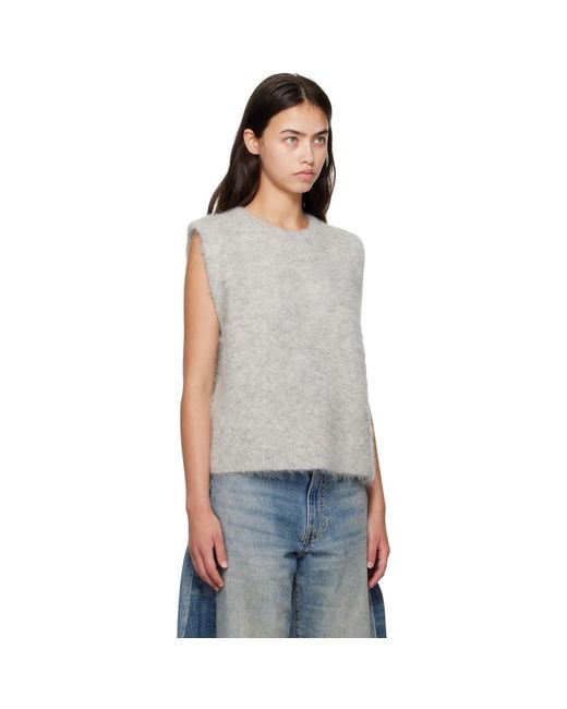 R13 Black Deep Armhole Vest