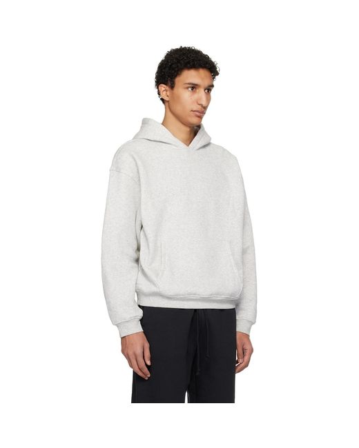 Skims White Fleece Lounge Relaxed Hoodie for men