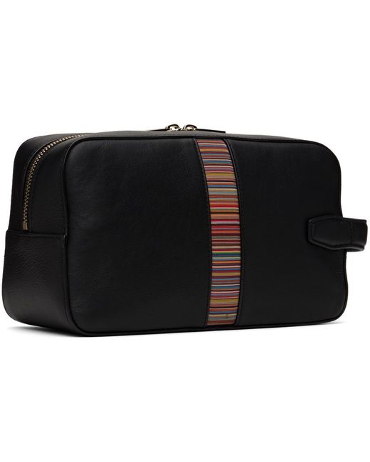 Paul Smith Black Signature Stripe Wash Bag for men