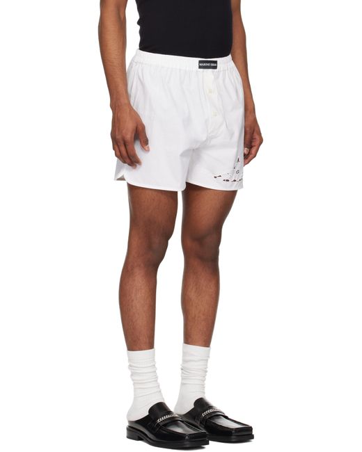 MARINE SERRE Black Regenerated Household Linen Shorts for men