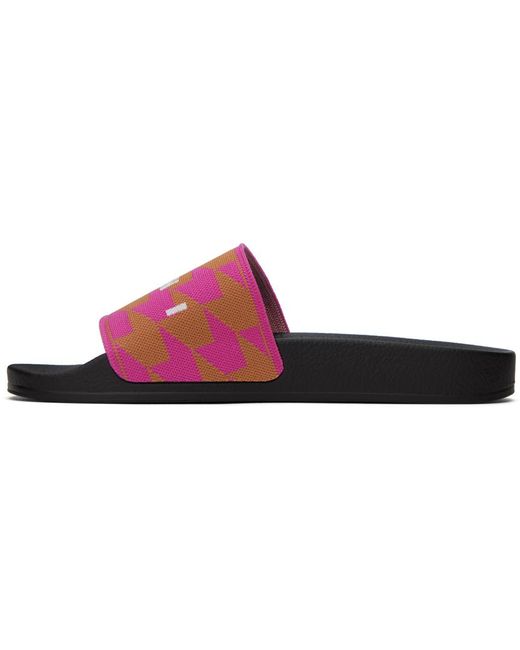 Marni Black Pink Logo Sandals