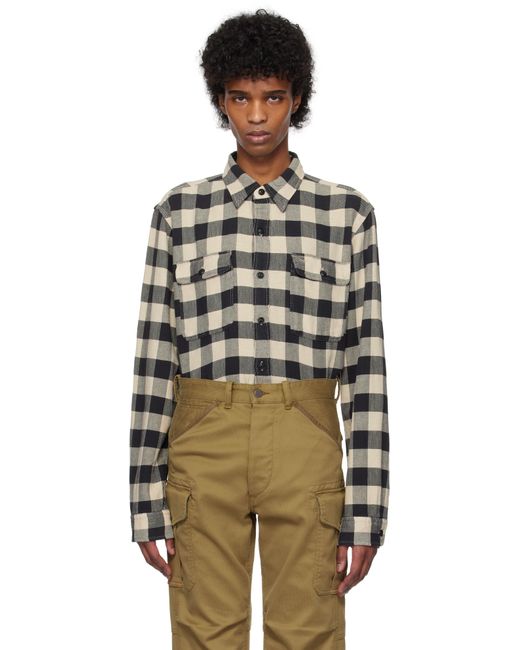 RRL Multicolor Off- Buffalo Check Twill Work Shirt for men